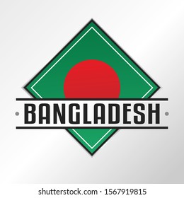 Bangladesh Flag Emblema. Vector Design National. Illustration Country Symbol. Insignia Banner Logo.