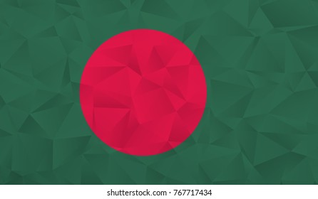 Bangladesh flag - geometric rumpled triangular low poly style gradient graphic, polygonal design for your. Vector illustration eps 10.