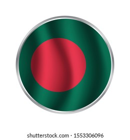 bangladesh flag Glossy Button - Vector, Bangladesh flag button on a white background. Vector illustration.