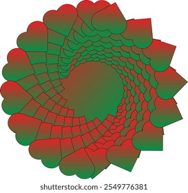 Bangladesh flag in heart shape, symbol of love, Vector illustration.Middle side big size big love other side round love shape with bangladesh flag color .Green and red.