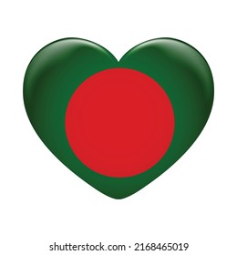 Bangladesh flag icon isolated on white background. Bangladesh flag. Flag icon glossy.
