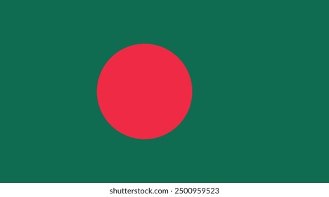 Diseño e ilustración del Vector del icono de la bandera de Bangladesh, bandera nacional de Bangladesh, color rojo y verde de la bandera, ilustración digital