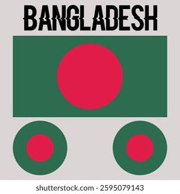 Bangladesh flag icon vector design and illustration , National flag of Bangladesh , red and green color of flag , digital illustration