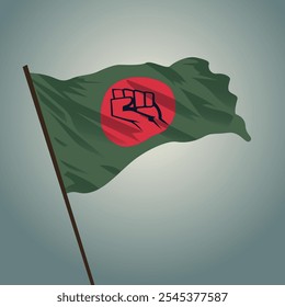 Bandeira de Bangladesh com símbolo de protesto