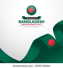 Bangladesh flag for independence day square banner background on a white background