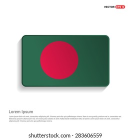 Bangladesh flag isolated on white background - vector illustration