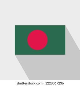 Bangladesh flag Long Shadow design vector
