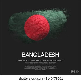 Bangladesh Flag Made of Glitter Sparkle Brush Paint Vector