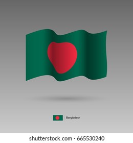 Bangladesh flag. Official colors and proportion correctly. High detailed vector illustration. 3d and isometry. EPS10