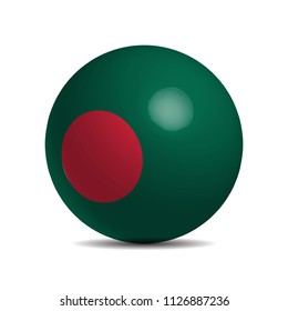 Bangladesh flag on a 3d ball