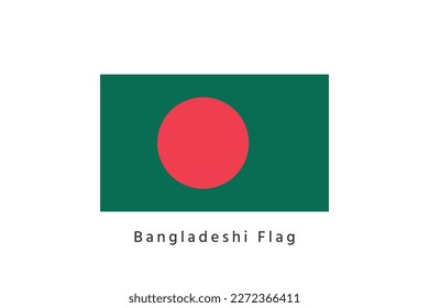 Bangladesh Flag. Red and Green Bangladeshi Flat illustration on a white background.