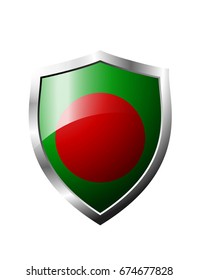 Bangladesh flag Shield sign vector