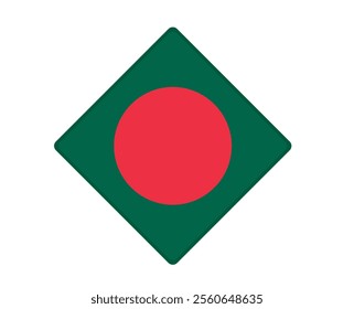 Bangladesh flag square shaped. vector