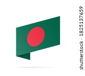 Bangladesh flag state symbol isolated on background national banner. Greeting card National Independence Day of the People's Republic of Bangladesh. Illustration banner with realistic state flag.