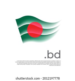 Bangladesh flag. Stripes colors of the bangladeshi flag on a white background. Vector design national poster with bd domain, place for text. Brush strokes. State patriotic banner of bangladesh, cover