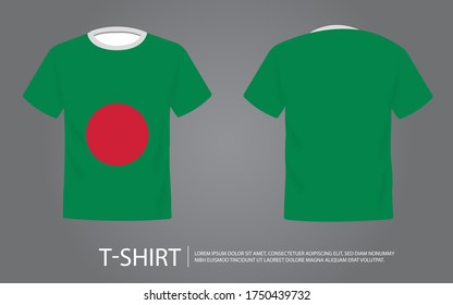 Bangladesh flag T-shirt. template for design on white background. Vector illustration