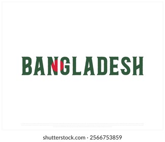 BANGLADESH flag Typography with flag typography on a white background, Vector design of BANGLADESH flag typography, Flag of Bangladesh, National Day Design, BANGLADESH Day design