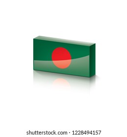 Bangladesh flag, vector illustration on a white background