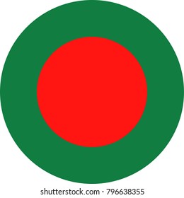 Bangladesh Flag Vector Round Flat Icon - Illustration