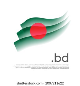 Bangladesh flag watercolor. Stripes colors of the bangladeshi flag on a white background. Vector stylized design national poster with bd domain, place for text. State patriotic banner of bangladesh