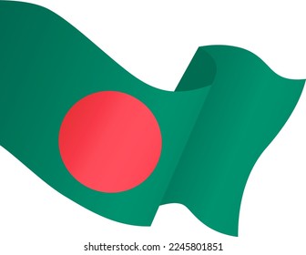 Bangladesh  flag wave  isolated  on png or transparent background,Symbol Bangladesh ,template for banner,card,advertising ,promote,and business matching country poster, vector illustration