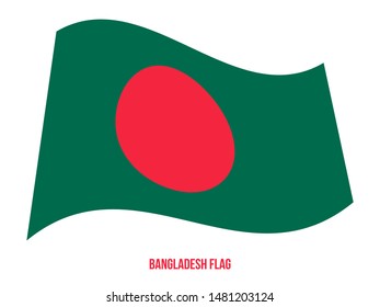 Bangladesh Flag Waving Vector Illustration on White Background. Bangladesh National Flag.