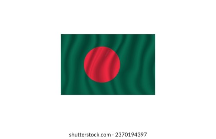 Bangladesh flag waving vector illustration Flag icon Standard color Standard size A rectangular flag Computer illustration Digital illustration.