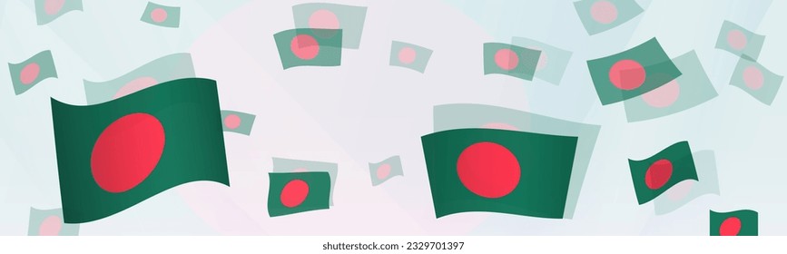 Bangladesh flag-themed abstract design on a banner. Abstract background design with National flags. Vector illustration.