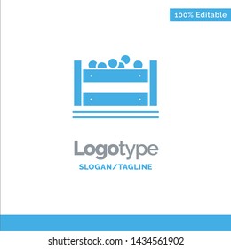Bangladesh, Food, Box, Bangla Blue Solid Logo Template. Place for Tagline