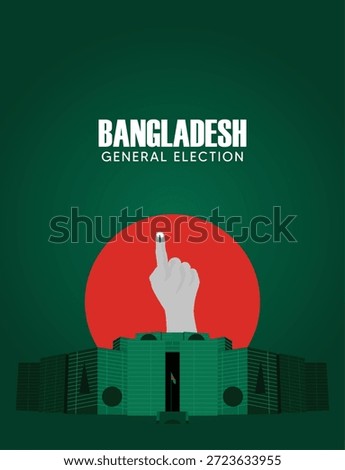 Bangladesh General Election Vector Poster With Voting Symbol And National Colors