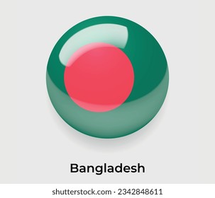 Bangladesh lustroso bandera nacional burbuja forma redonda icono de ilustración vectorial vidrio