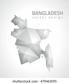 Bangladesh  grey vector mosaic polygonal triangle map