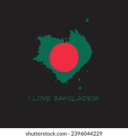 Bangladesh grunge flag heart design. Vector illustration.