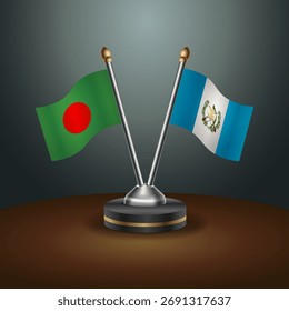La tabla de Bangladesh y Guatemala marca la relación con el fondo de gradiente. Ilustración vectorial