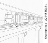 Bangladesh High speed Metro rail line art on paper textured background 
