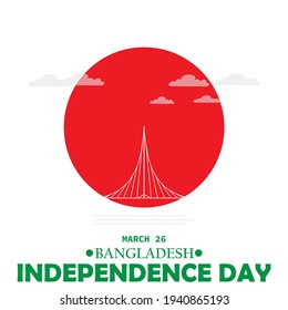 Bangladesh independence day 26 march, vector illustration.