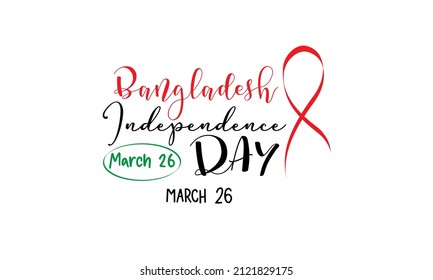 Bangladesh Independence Day. Independence day brush calligraphy concept vector template for banner, card, poster, background.