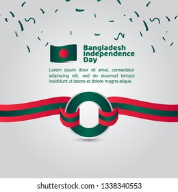 Bangladesh Independence Day Flag Vector Template Design Illustration