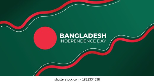 Bangladesh Independence day. green abstract background with red line design. good template for bangladesh independence day design.
