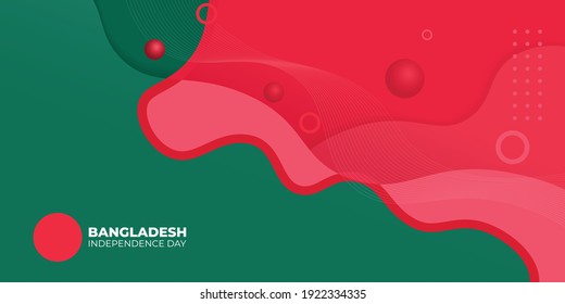 Bangladesh Independence day with Green and red background design. also good template for social media post.