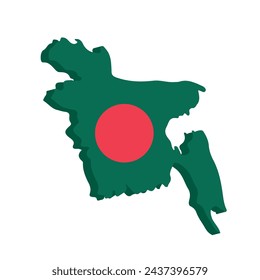 bangladesh independence day map isolated