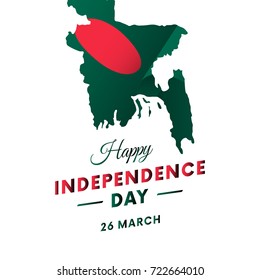 Bangladesh Independence day. Bangladesh map. Vector illustration.