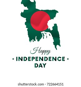 Bangladesh Independence Day. Bangladesh Map. Vector Illustration.