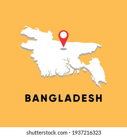 Bangladesh Isometric map with location icon vector illustration design