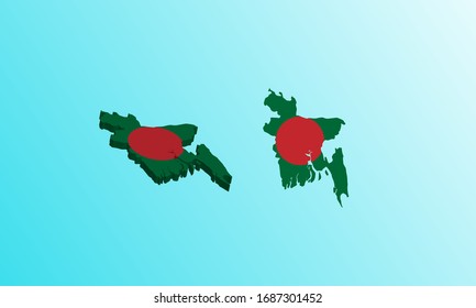 bangladesh Map 3D icon vector illustration