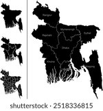 BANGLADESH MAP with its administrative divisions and regions