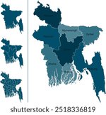 BANGLADESH MAP with its administrative divisions and regions