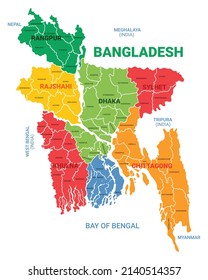 Bangladesh Map With All Divisions and Districts