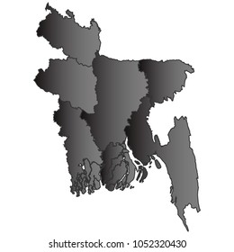  bangladesh map black gradient grey isolated on white background Vector illustration eps 10.