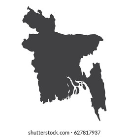 Bangladesh map in black on a white background. Vector illustration